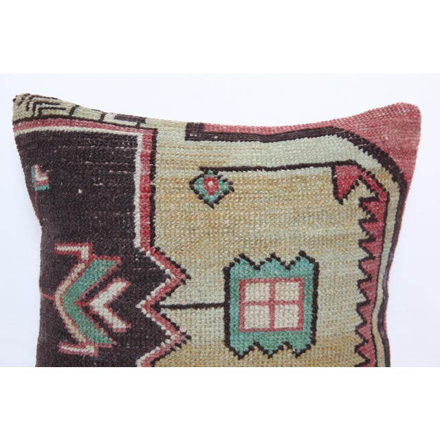 One of a Kind Handwoven Rug Pillow Cushion Cover -16'' X 16'' For Sale - Image 4 of 10