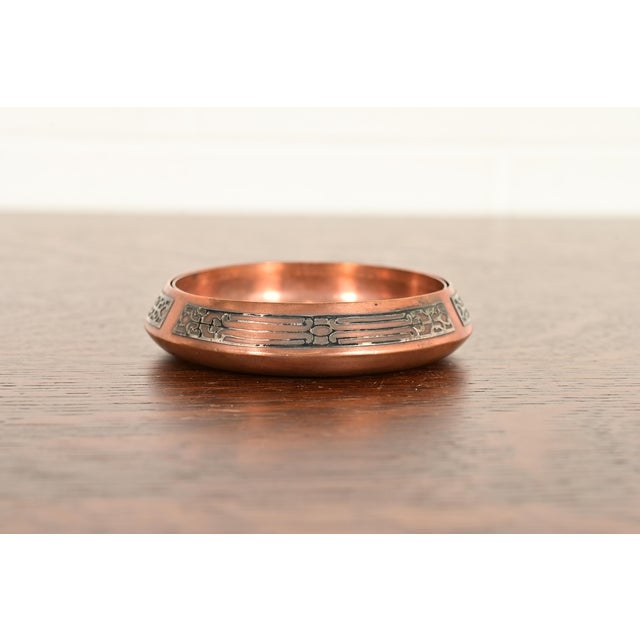 Heintz Arts & Crafts Sterling Silver on Bronze Ashtray or Catchall For Sale - Image 10 of 10