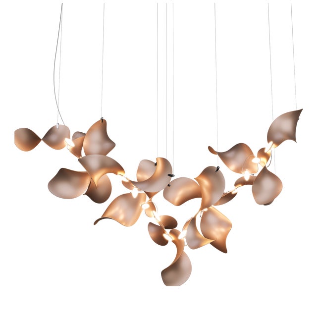 Dune 20 Cluster Chandelier with Shades in Copper Metallic Tone by Daniel Becker for Moss Objects For Sale