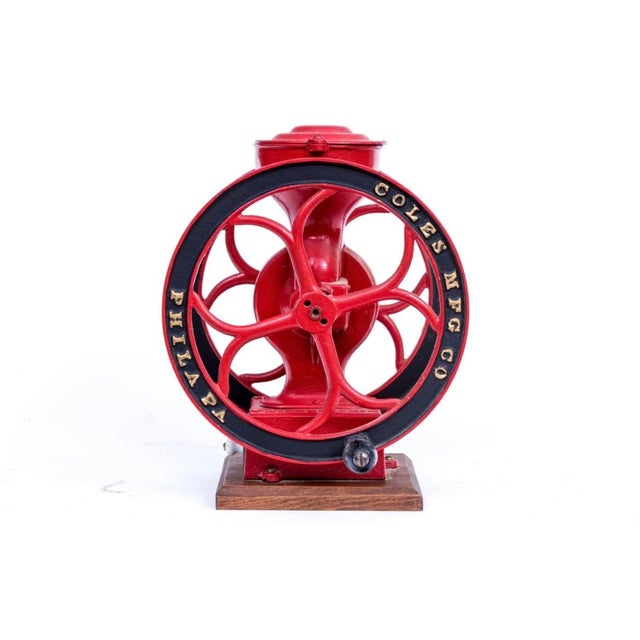 Antique Painted Iron Coles MFG Co. Coffee Grinder For Sale - Image 4 of 8