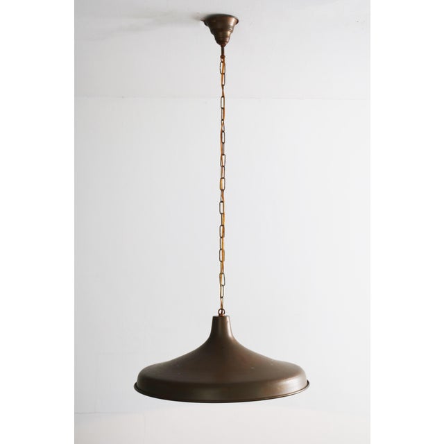 Brown Large Danish Brutalist Hand-Hammered Copper Pendant Lamp from ES Horn Aalestrup, 1960s For Sale - Image 8 of 8