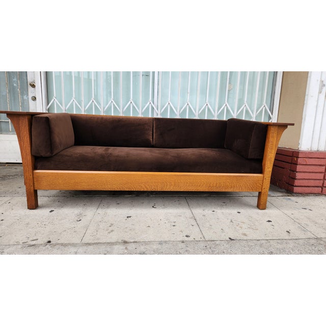 1980s Stickley Mission Oak Sofa For Sale - Image 12 of 12