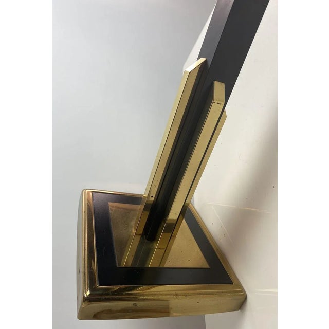 Vintage Gold and Brass Black Table Lamp, 1970s For Sale - Image 9 of 17