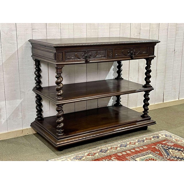 Late 19th Century Henry II Serving Table in Oak For Sale - Image 13 of 17