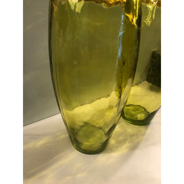 Contemporary San Miguel Spain Tall Chartreuse Vases - A Pair For Sale - Image 3 of 8