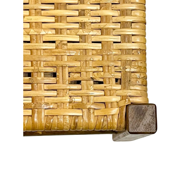 Cabin Antique English Country House Woven Reed and Pine Stool For Sale - Image 3 of 17