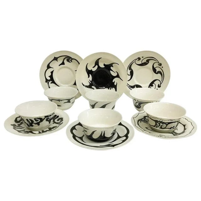 Cups and Saucers by F. J. Mansveld for N.V. Plateelbakkerij Ram, Set of 12 For Sale - Image 10 of 10