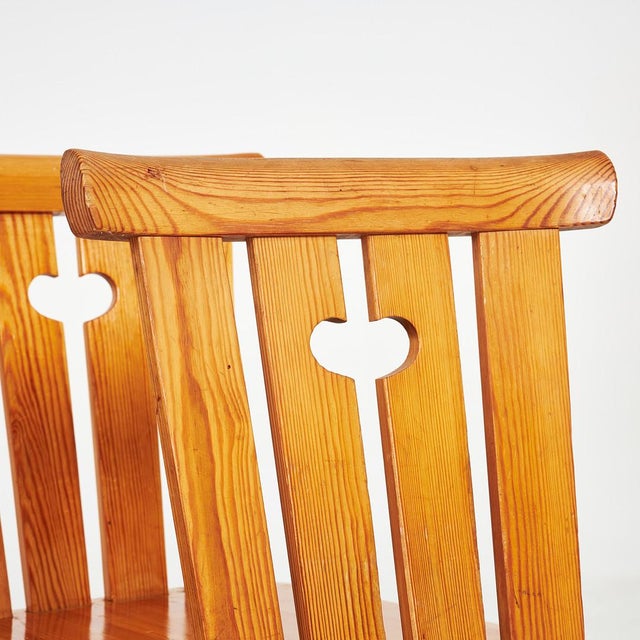Vintage Pine Chairs attributed to Göran Malmwall for Karl Andersson & Sons, Sweden, 1950s, Set of 6 For Sale - Image 4 of 5