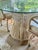 Mid 20th Century Vintage Rattan Dining Set, White Bamboo Boho Table With Glass Top For Sale - Image 5 of 12