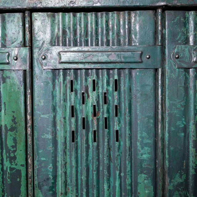1930's original forge de strasbourg - strafor - green five door locker. The forge de strasbourg was founded in the south...