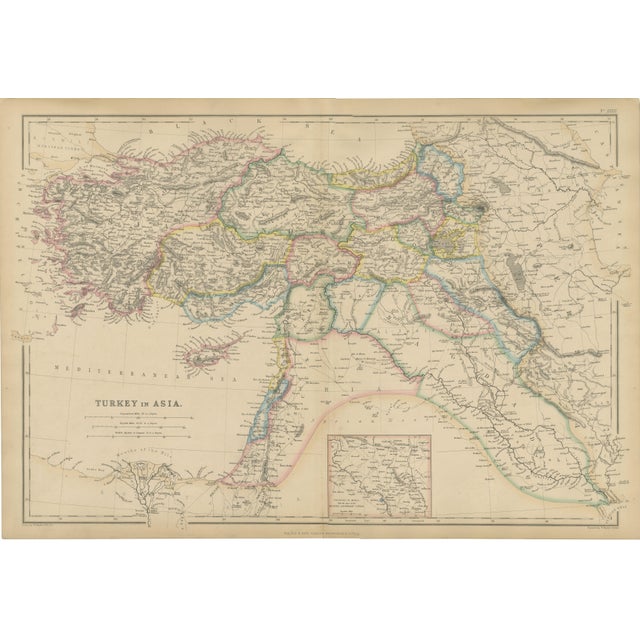 Antique Map of Turkey in Asia, 1860s For Sale - Image 13 of 13