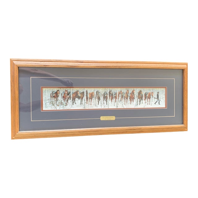 1985 Bev Doolittle "Two Indian Horses" Matted Framed Print For Sale