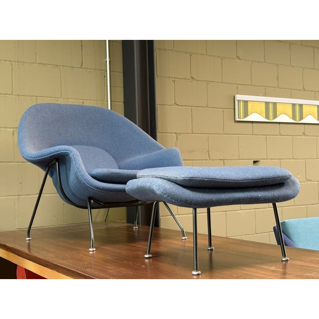 Set of Womb Chair and Ottoman by Eero Saarinen for Knoll International, 1960 For Sale - Image 14 of 18