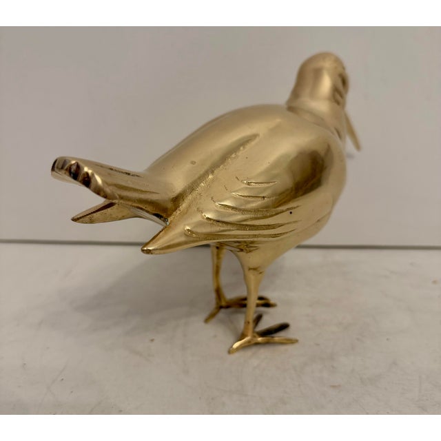 Brass Vintage Hollywood Regency Brass Sandpiper Bird Sculpture For Sale - Image 8 of 10