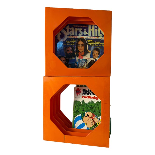 Orange Record Stand from Schweizer Design For Sale