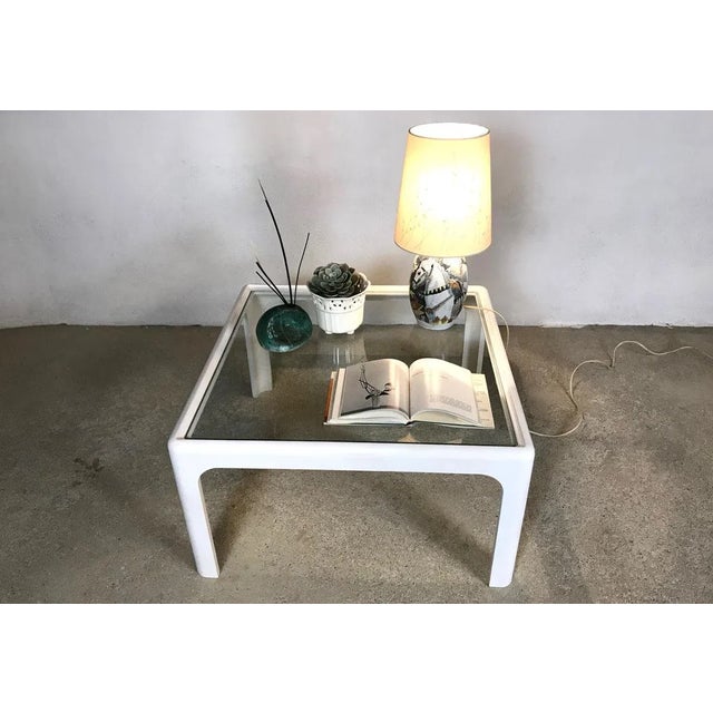 Coffee Table with Glass Top by Peter Ghyczy for Horn Collection, 1960s For Sale - Image 15 of 17