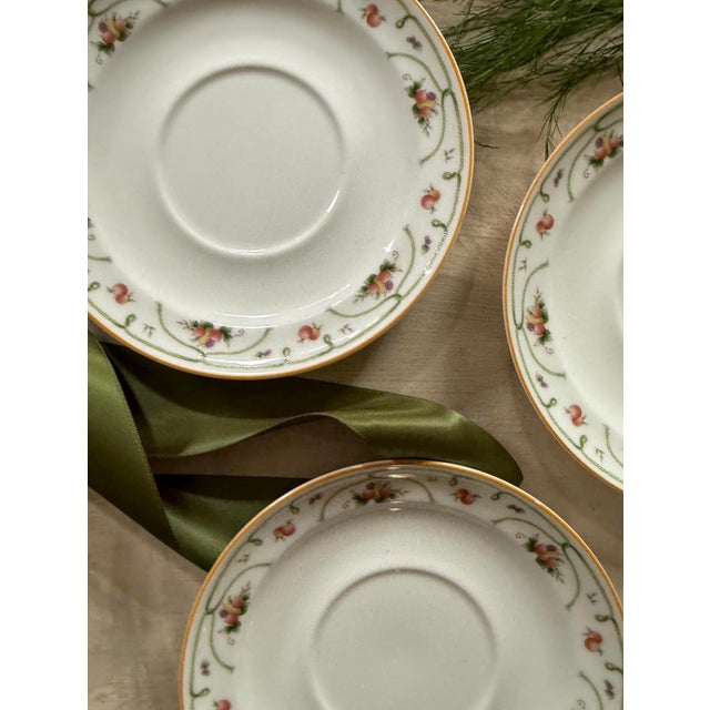 1990s 1990s Mid-Century Modern Oscar De La Renta Porcelain Saucer Plates Temptations Pattern - Set of 9 For Sale - Image 5 of 8