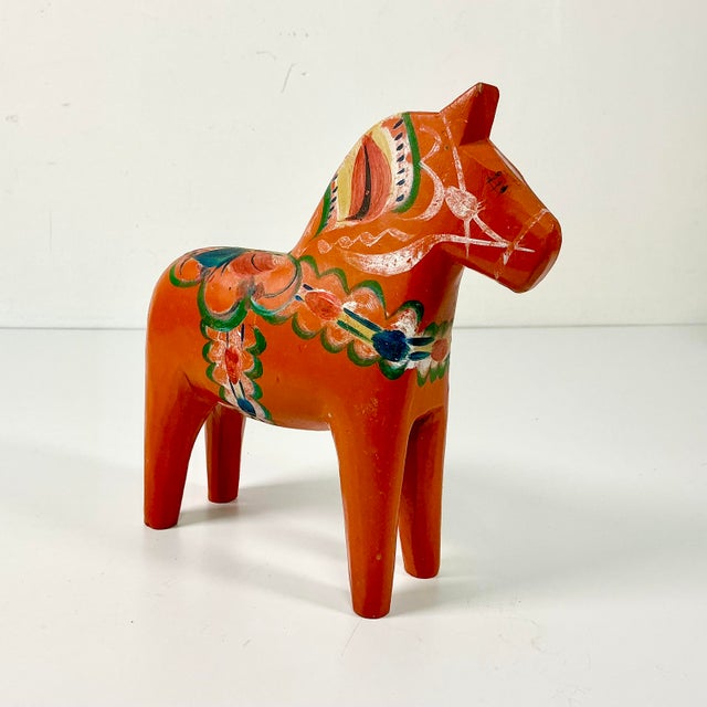 Boho Chic 1950s Vintage Gustavia Boho Chic Swedish Hand-Carved Wood Dala Horse For Sale - Image 3 of 12