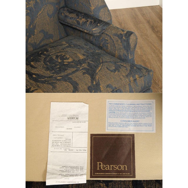 Pearson French Style Pair of Custom Upholstered Wing Chairs For Sale - Image 9 of 12