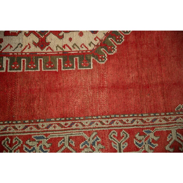 Red Distressed Oushak Carpet - 7'5" X 9'8" For Sale - Image 8 of 8