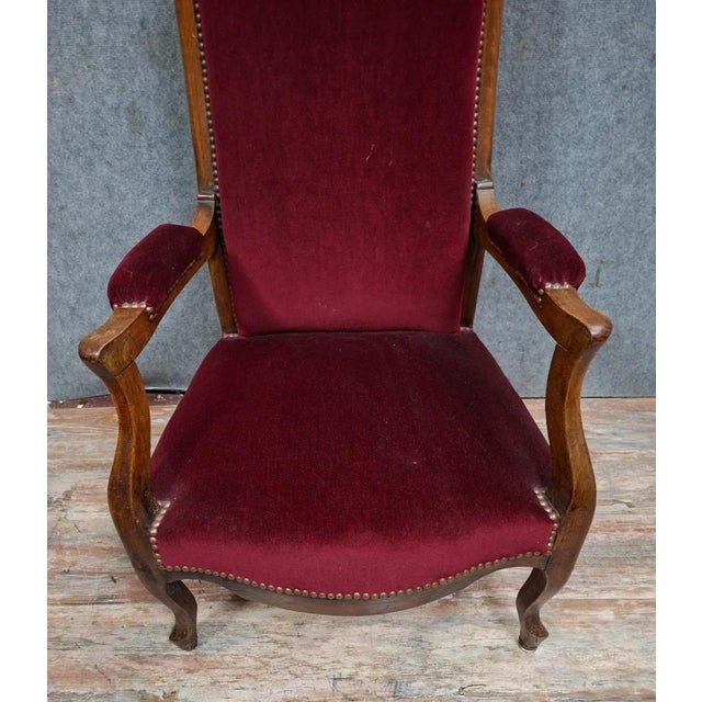 19th Century Voltaire Armchair in Natural Wood For Sale - Image 3 of 7