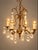 Spanish Vintage Spanish Brass & Crystal 4Light Mini Chandelier For Sale - Image 3 of 3