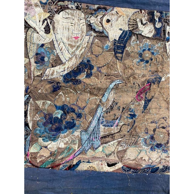Antique Distressed Chinese Embroidery For Sale - Image 6 of 15