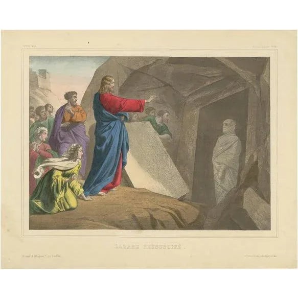 Becquet Frères, No. 22: The Resurrection of Lazarus, 1840, Print For Sale - Image 10 of 10