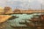 Traditional 1960s Large Framed Venice Gondola Original Oil Painting on Canvas For Sale - Image 3 of 13