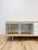 Modern MCM Wood Glass Metal Sideboard Credenza White Natural Frosted Glass For Sale - Image 4 of 13