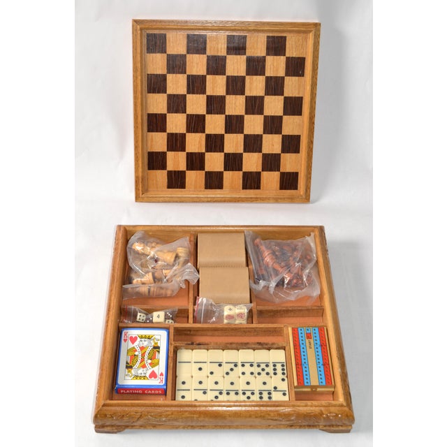 Italian Vintage Carved Wood Backgammon Chess Set Toys Collectables Box Board Never Used For Sale - Image 17 of 17