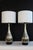 Beautiful pair of Avventurina influence mirrored lamps. Aged finish. Reeded glass giving more depth Gracious pair shape,...