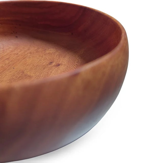 Brown Mid-Century Hawaiian Kamani Wood Carved Bowl For Sale - Image 8 of 9