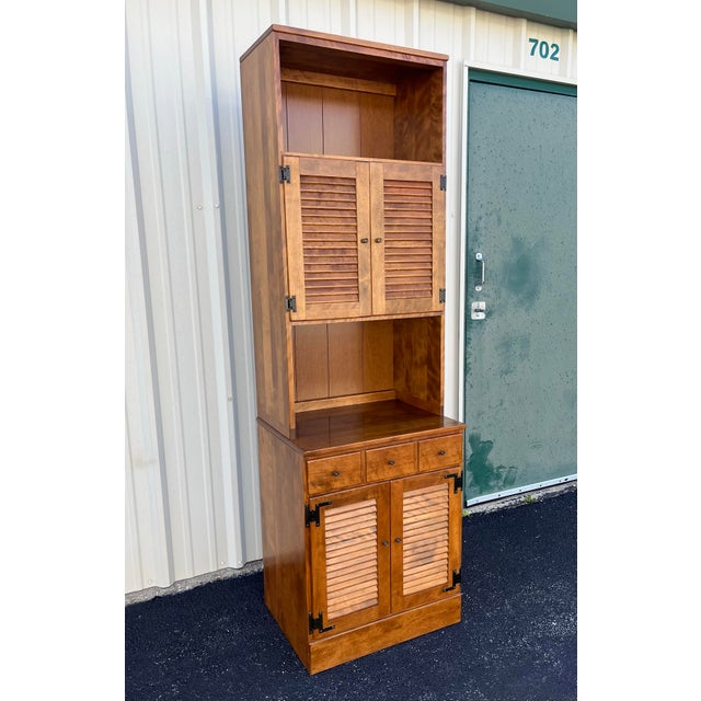 Brown 1980s Ethan Allen Maple and Birch Cabinet For Sale - Image 8 of 12