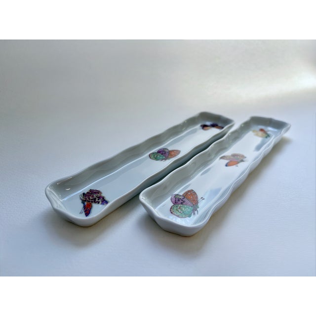 Limoges, France Pair of Limoges Chinoiserie White Porcelain Trays by Andre Prevot For Sale - Image 4 of 18