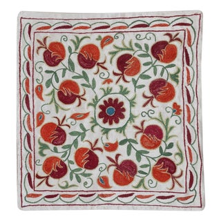 19"x20" Embroidered Pillow. Boho & Chic Home Decor. 100% Cotton Cushion Cover For Sale