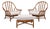 Pair of McGuire Organic Modern Rattan Lounge Chairs + Ottoman For Sale