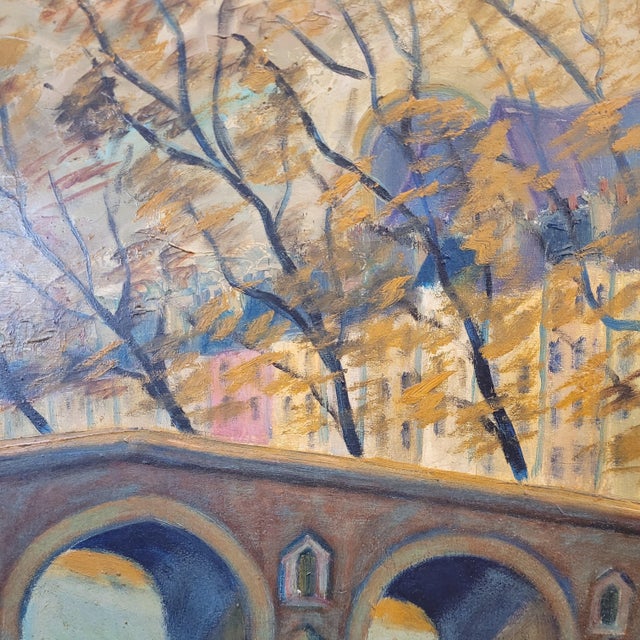 French School Artist, Post-Impressionist Pont Marie, Paris, 1940s, Oil on Canvas, Framed For Sale - Image 6 of 18