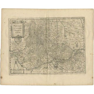 Antique Map of Beauvais by Janssonius, 1657 For Sale