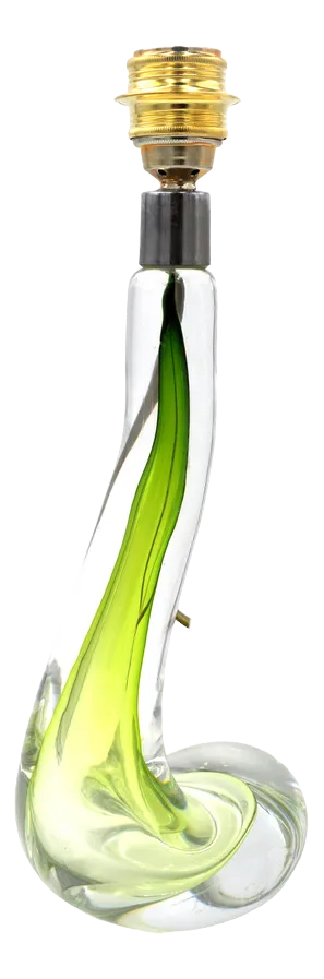 Swan Lamp in Green from Val Saint Lambert