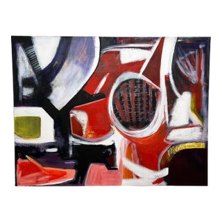 D. 1975 Large Abstract Expressionist Painting Signed Moses For Sale