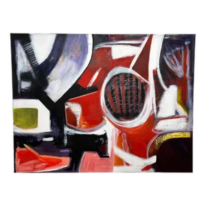 D. 1975 Large Abstract Expressionist Painting Signed Moses