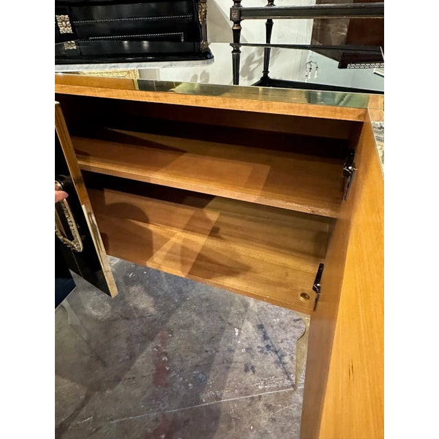 Black Murano Black Glass and Brass Side Cabinet For Sale - Image 8 of 10