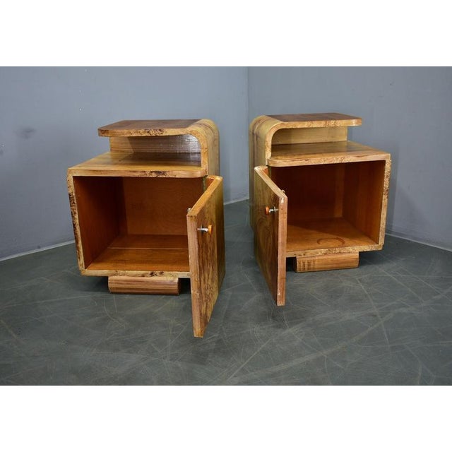1930s Art Deco Bedside Tables, Czechoslovakia, 1937, Set of 2 For Sale - Image 5 of 18