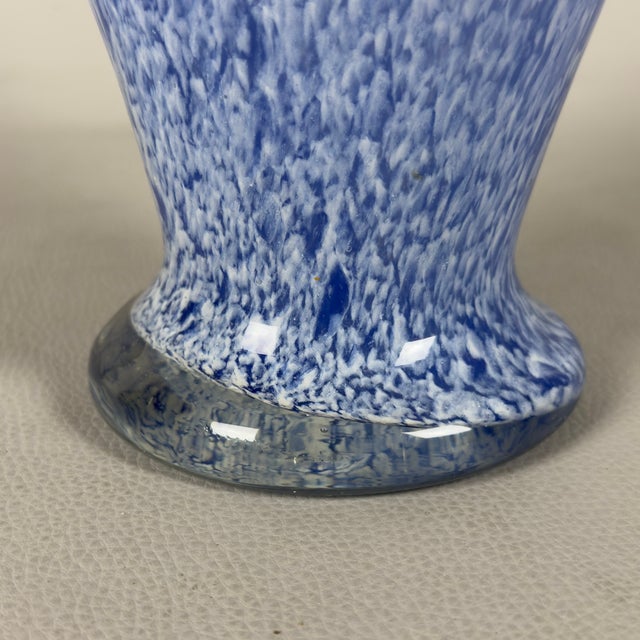 Venetian Glass Vase with White, Blue, and Purple Spots, 1980s For Sale - Image 6 of 11