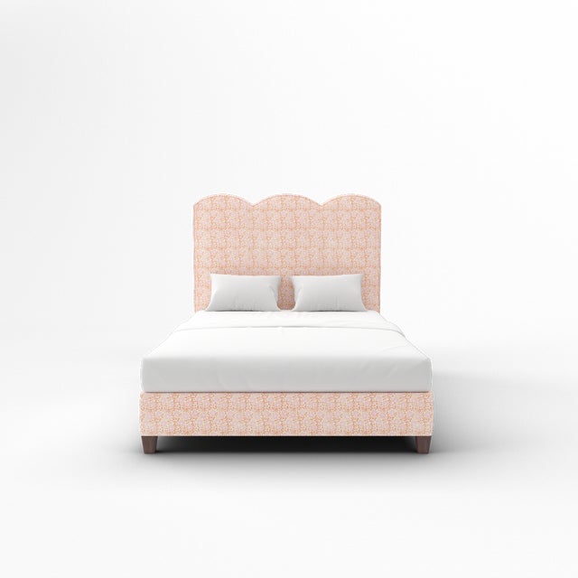 Elevate your bedroom with this luxurious upholstered bed, available exclusively on Chairish. Expertly crafted in the USA...