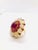 Bochic “Capri” Vintage Natural Ruby & White Opal Retro Ring Set In 18K Gold & Silver For Sale In New York - Image 6 of 10