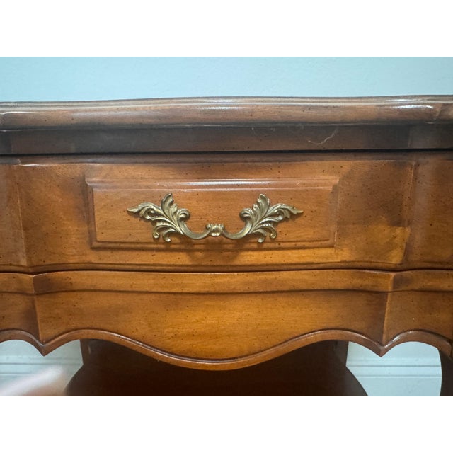 Wood French Provincial Nightstands, Pair, C. 1960s-1970s For Sale - Image 7 of 11