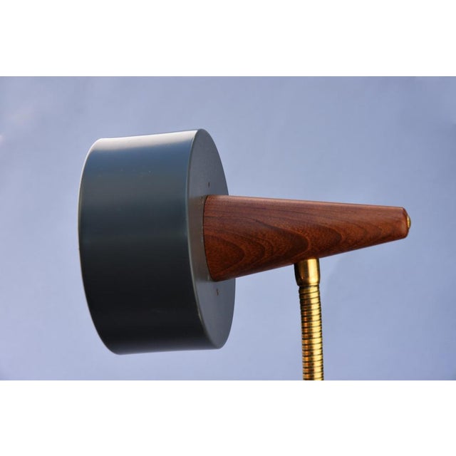 Adjustable Teak and Brass Table Lamp by Lyfa, Denmark, 1960s For Sale - Image 10 of 12