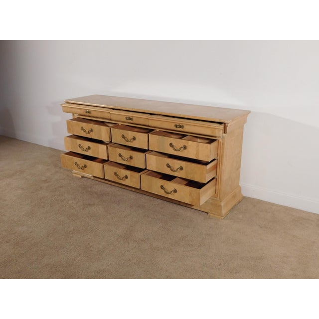 Vintage Henredon Charles X Biedermeier Empire 12 Drawer Chest Dresser Lowboy For Sale - Image 9 of 17